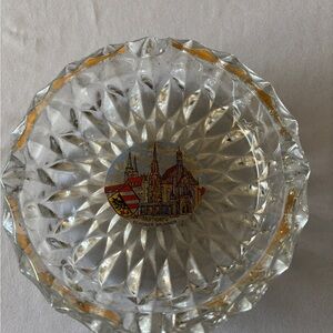 Nurnberg Elegant Glass Ashtray with Gold Accents